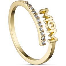 TIM OG SIMONSEN RING, MOM SHINESTONE RING, GULDBELAGT